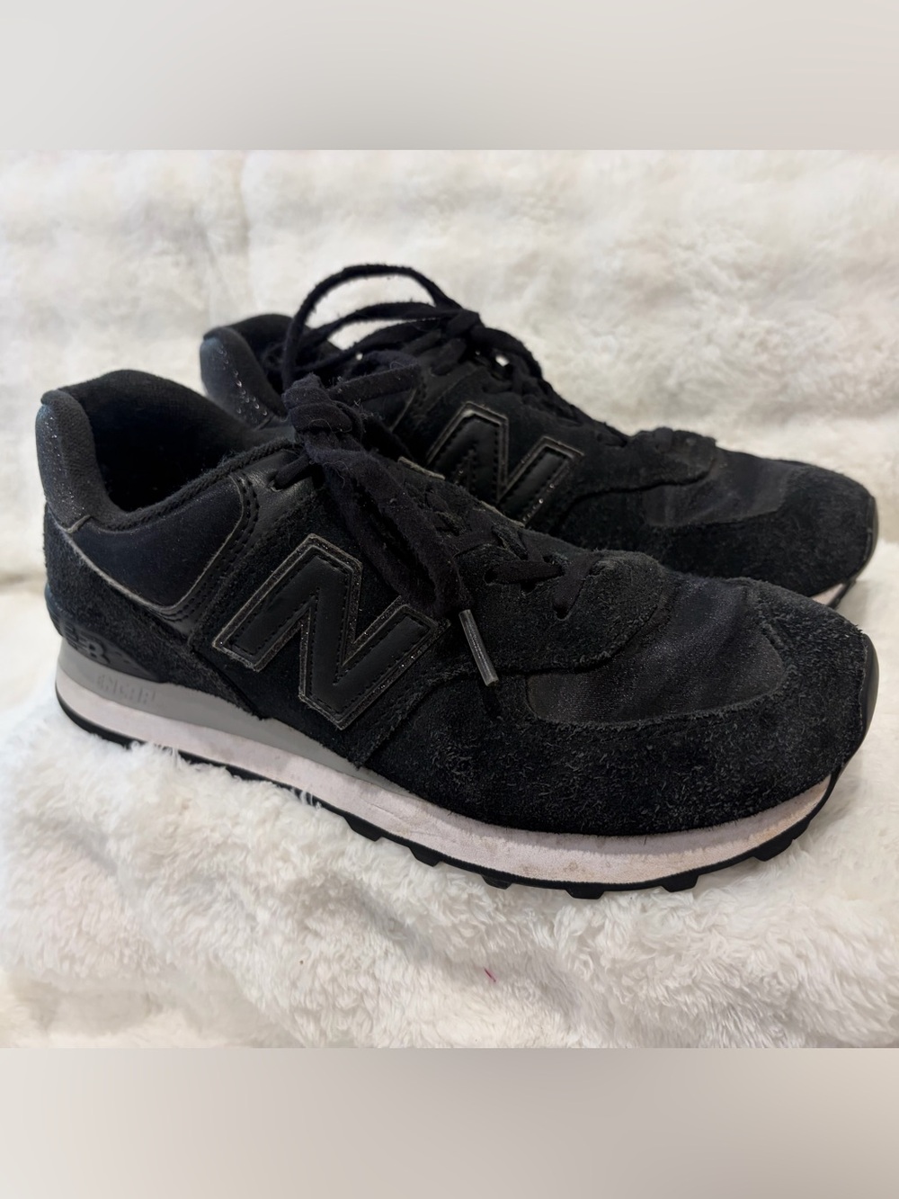 New Balance 574 x Madewell limited edition sneakers in Black Suede Sz 7.5